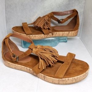 Mossimo Brown Tassel Boho Sandals